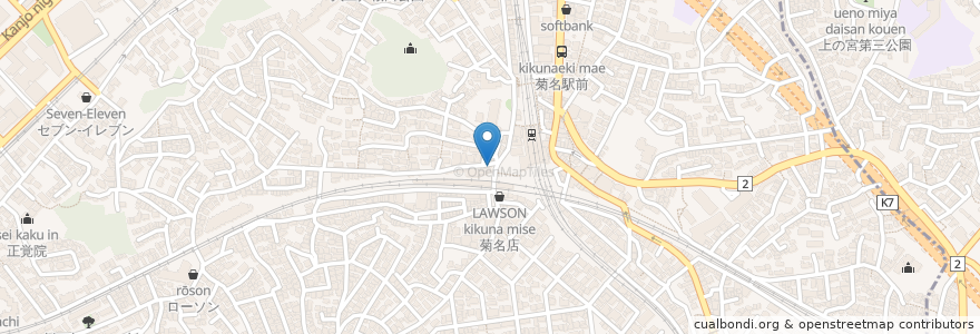 Mapa de ubicacion de コロラド en 日本, 神奈川県, 横浜市, 港北区.