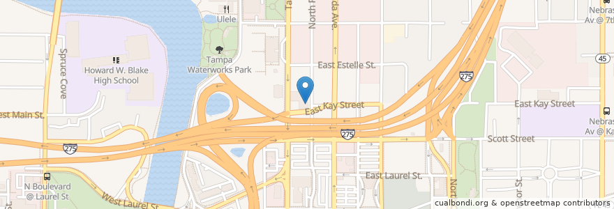 Mapa de ubicacion de Cafe Hey en Vereinigte Staaten Von Amerika, Florida, Hillsborough County, Tampa.
