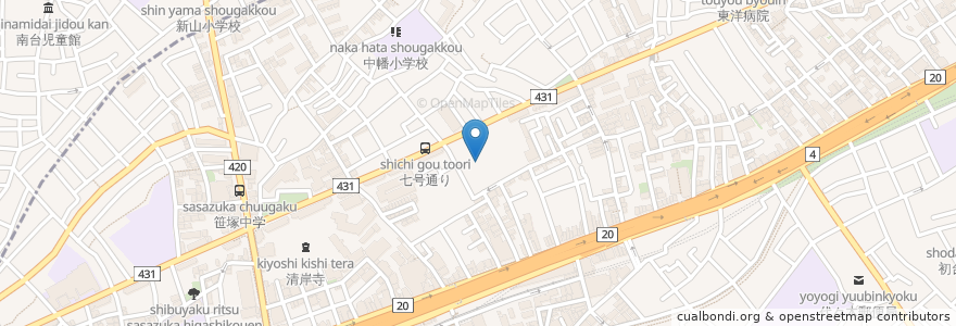 Mapa de ubicacion de タイムズ en Japon, Tokyo, 渋谷区.