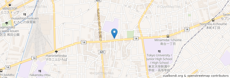 Mapa de ubicacion de 四丁目酒場 en Japão, Tóquio, 中野区.
