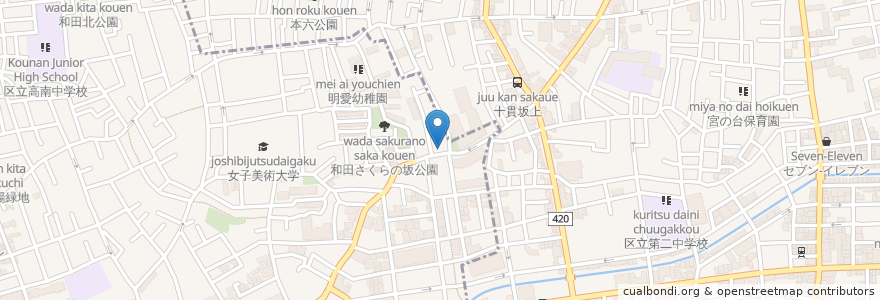 Mapa de ubicacion de きく家 en ژاپن, 東京都, 中野区.