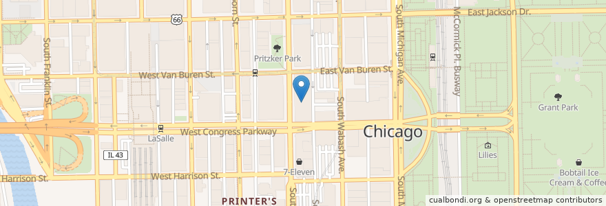 Mapa de ubicacion de Robert Morris University en Amerika Syarikat, Illinois, Chicago.