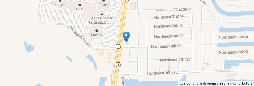 Mapa de ubicacion de Starbucks en Estados Unidos De América, Florida, Broward County, Pompano Beach.