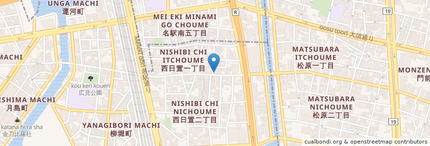 Mapa de ubicacion de 日置大学堂薬局 en Japão, 愛知県, Nagoia, 中川区.