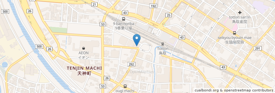 Mapa de ubicacion de ポスト en 日本, 鳥取県, 鳥取市.