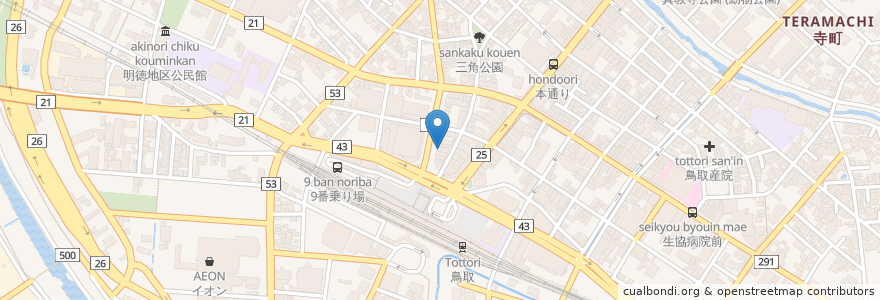 Mapa de ubicacion de cafe de GRECO en ژاپن, 鳥取県, 鳥取市.