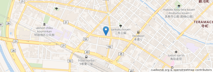 Mapa de ubicacion de 大和証券 en Japan, Tottori Prefecture, Tottori.