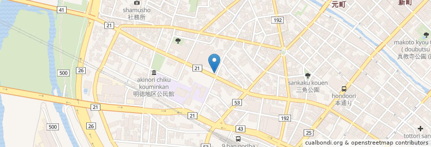 Mapa de ubicacion de 鳥取銀行キャッシュコーナー en Japan, Präfektur Tottori, 鳥取市.