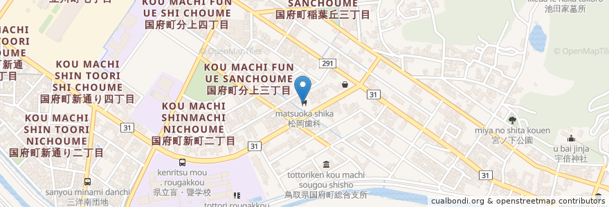 Mapa de ubicacion de 松岡歯科 en Япония, Тоттори, 鳥取市.