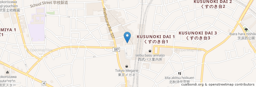 Mapa de ubicacion de 三菱UFJ銀行 en Japão, 埼玉県, 所沢市.