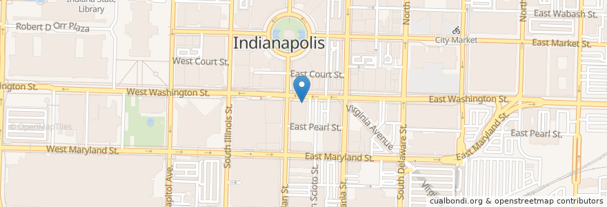 Mapa de ubicacion de Buffalo Wild Wings en Vereinigte Staaten Von Amerika, Indiana, Indianapolis.