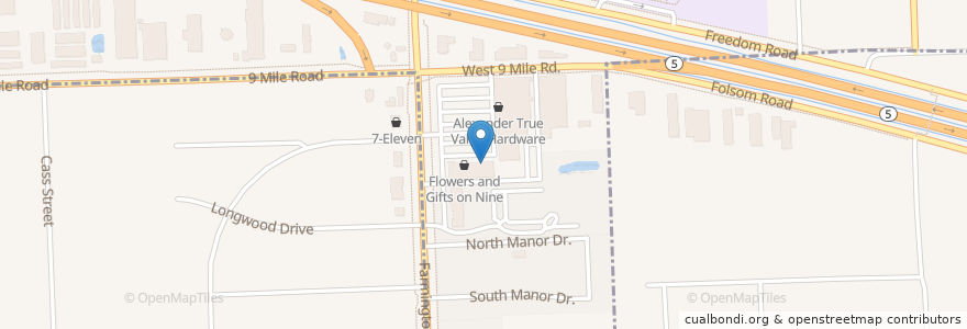 Mapa de ubicacion de Sushi House en Estados Unidos De América, Míchigan, Oakland County, Farmington.