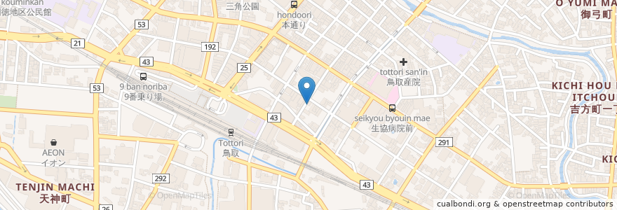 Mapa de ubicacion de エイラク第2駐車場 en Japan, Tottori Prefecture, Tottori.