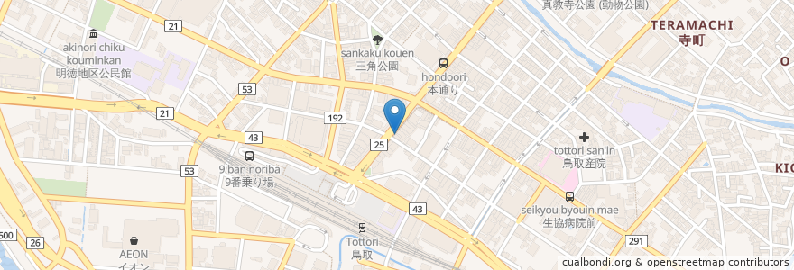 Mapa de ubicacion de 谷岡薬局 en Japan, Tottori Prefecture, Tottori.