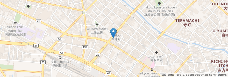 Mapa de ubicacion de 大人の隠れ家　かたつむり en Jepun, 鳥取県, 鳥取市.