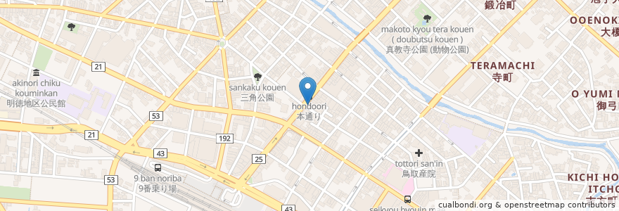 Mapa de ubicacion de 山本外科内科 en 日本, 鳥取県, 鳥取市.