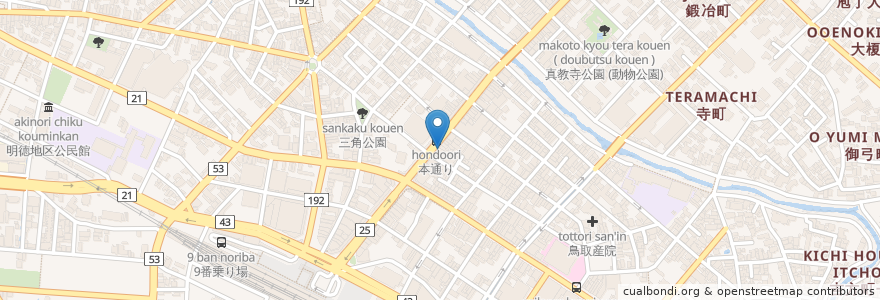 Mapa de ubicacion de 林　本通薬局 en Japonya, 鳥取県, 鳥取市.