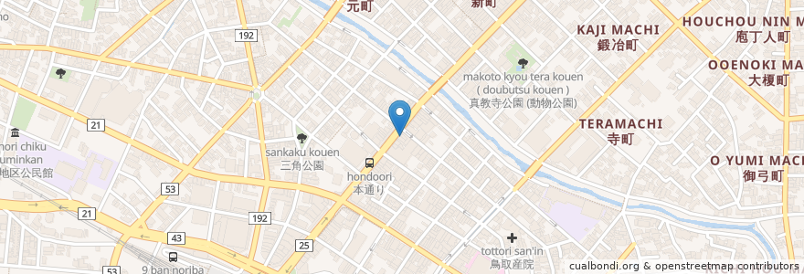 Mapa de ubicacion de 洋食　nomad en 日本, 鳥取県, 鳥取市.