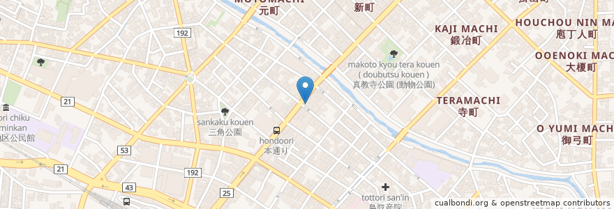 Mapa de ubicacion de 居酒屋 あいうえお en Япония, Тоттори, 鳥取市.