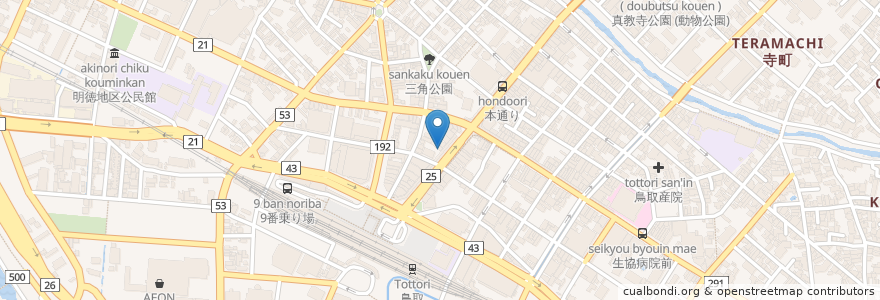 Mapa de ubicacion de 福嶋歯科医院 en Japonya, 鳥取県, 鳥取市.