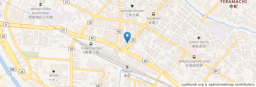 Mapa de ubicacion de 吉田一陽堂駅前薬局 en Japan, Präfektur Tottori, 鳥取市.