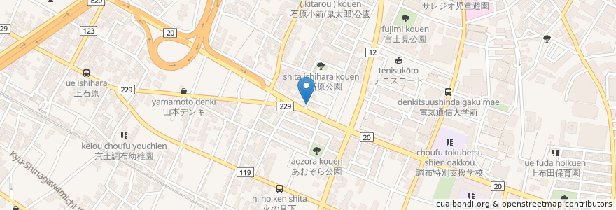 Mapa de ubicacion de ポッカ en 日本, 東京都, 調布市.