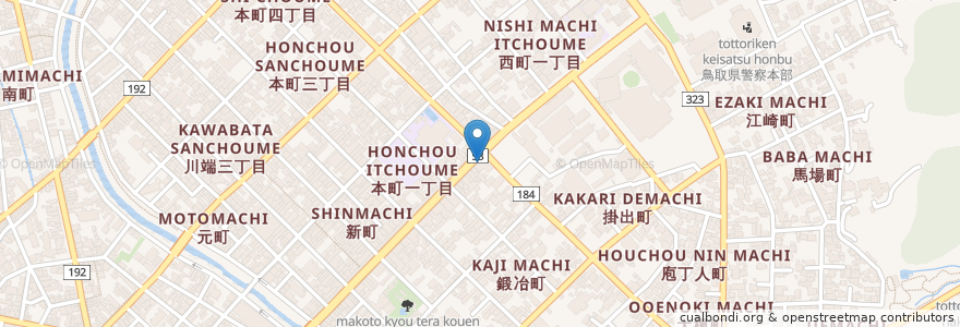 Mapa de ubicacion de 鳥取市役所第二庁舎 en Japan, Tottori Prefecture, Tottori.