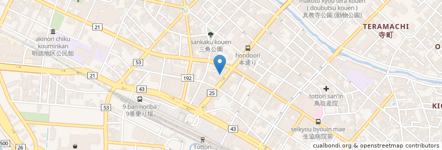 Mapa de ubicacion de カラオケ　スパイラル　鳥取店 en Jepun, 鳥取県, 鳥取市.