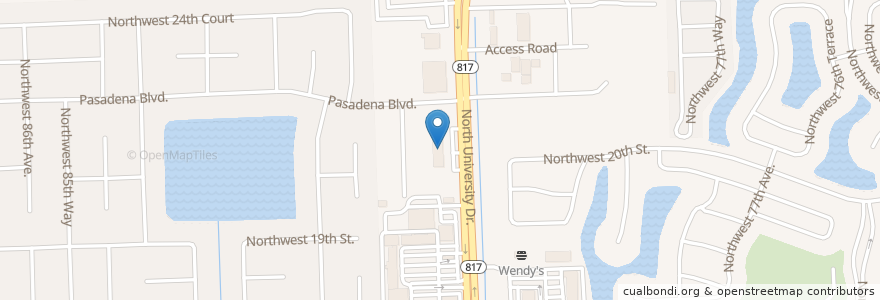 Mapa de ubicacion de Papa John's en Amerika Syarikat, Florida, Broward County, Pembroke Pines.