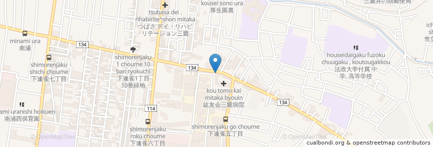 Mapa de ubicacion de りゅう薬局 en Jepun, 東京都, 三鷹市.