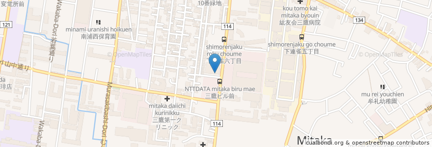 Mapa de ubicacion de 吉祥寺通り歯科クリニック en Japonya, 東京都, 三鷹市.