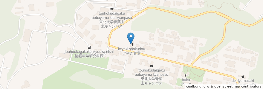 Mapa de ubicacion de けやきダイニング en Japão, 宮城県, 仙台市, 青葉区.