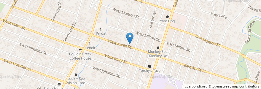 Mapa de ubicacion de Saint Annie African Methodist Episcopal Church en Verenigde Staten, Texas, Travis County, Austin.