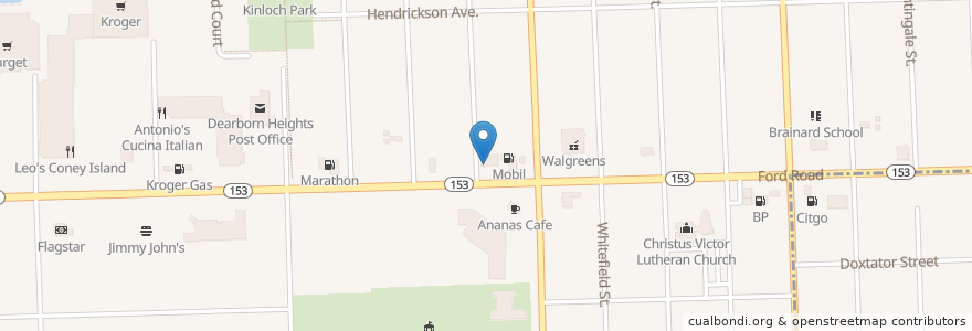 Mapa de ubicacion de Subway en United States, Michigan, Wayne County, Dearborn Heights.