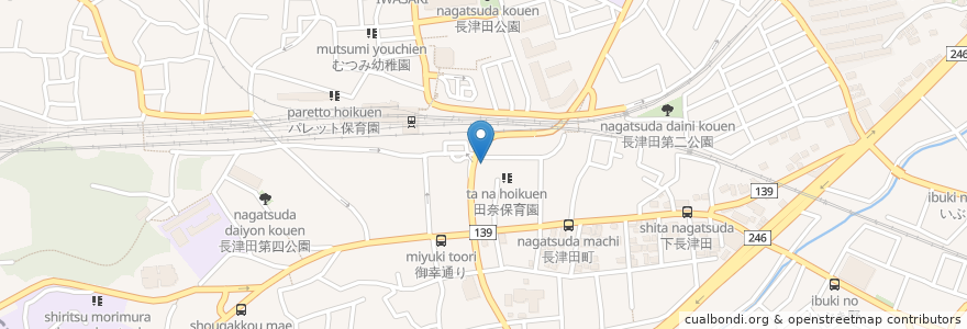 Mapa de ubicacion de なごや耳鼻咽喉科 en 日本, 神奈川縣, 横滨市, 緑区.