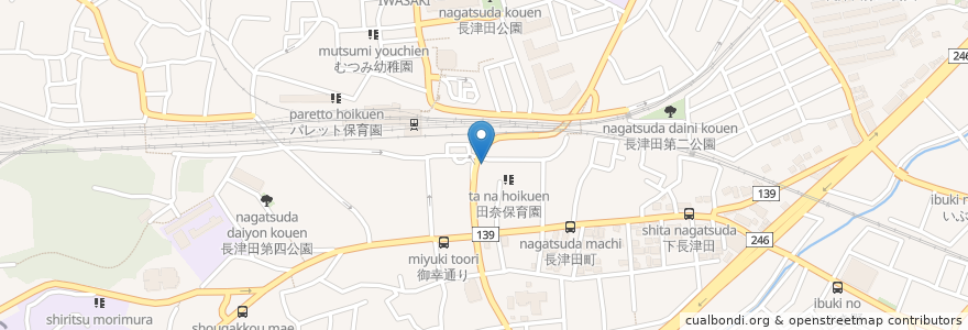 Mapa de ubicacion de 長津田眼科クリニック en Japão, 神奈川県, 横浜市, 緑区.
