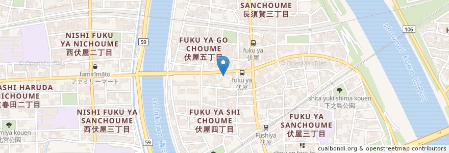 Mapa de ubicacion de 白山社 en Japan, 愛知県, Nagoya, 中川区.