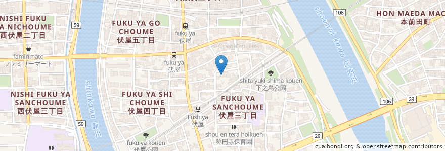 Mapa de ubicacion de 宝蔵院 en 日本, 爱知县, 名古屋市, 中川区.