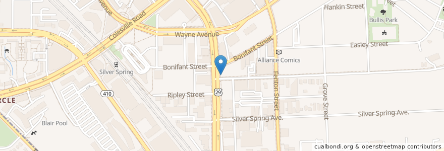 Mapa de ubicacion de Lucy Ethiopian Restaurant en Amerika Syarikat, Maryland, Montgomery County, Silver Spring.
