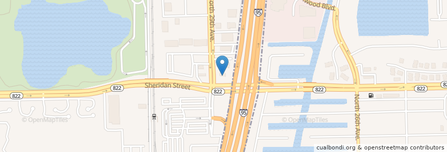 Mapa de ubicacion de McDonald's en アメリカ合衆国, フロリダ州, Broward County, Hollywood.