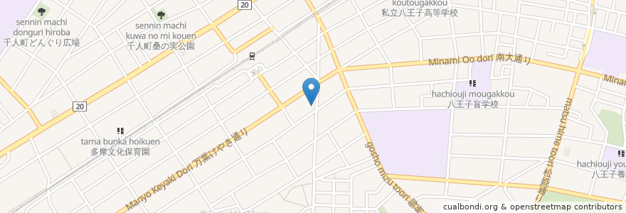 Mapa de ubicacion de ら～めん 熊八 en Япония, Токио, Хатиодзи.