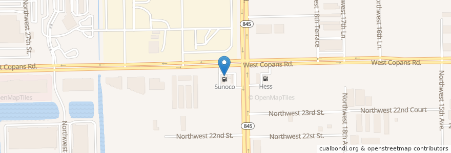 Mapa de ubicacion de Dunkin' Donuts en Estados Unidos Da América, Flórida, Broward County, Pompano Beach.