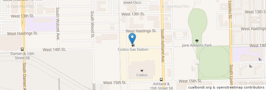 Mapa de ubicacion de Costco Gas Station en Estados Unidos Da América, Illinois, Chicago.