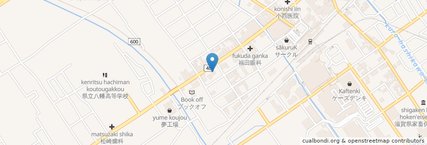 Mapa de ubicacion de COCO'S en 日本, 滋賀県/滋賀縣, 近江八幡市.