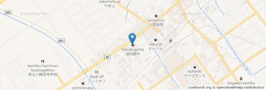 Mapa de ubicacion de 福田眼科 en 日本, 滋賀県/滋賀縣, 近江八幡市.