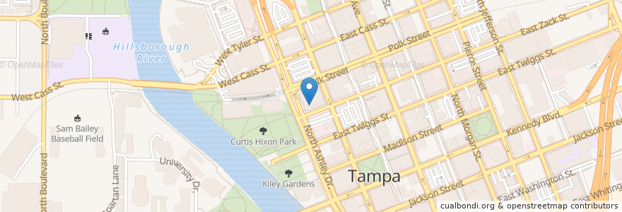 Mapa de ubicacion de Five Guys Burgers en الولايات المتّحدة الأمريكيّة, فلوريدا, Hillsborough County, Tampa.