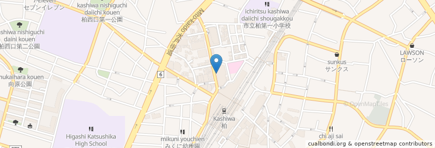 Mapa de ubicacion de 串焼きまなか en 日本, 千葉県, 柏市.