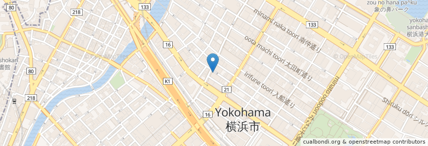 Mapa de ubicacion de baybike en Japon, Préfecture De Kanagawa, 横浜市, 中区.