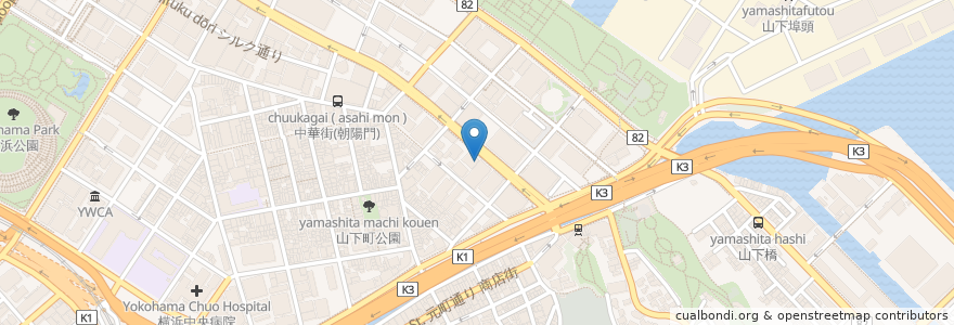 Mapa de ubicacion de 山下町デンタルクリニック en 일본, 가나가와현, 요코하마시, 中区.