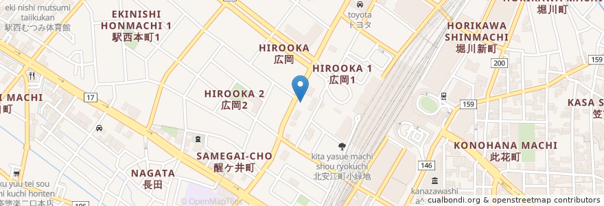 Mapa de ubicacion de 学校法人大原学園金沢校 en 日本, 石川県, 金沢市.